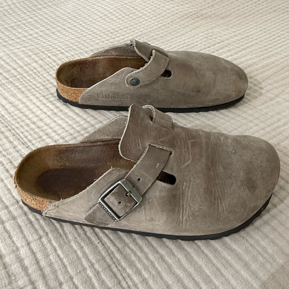 Birkenstock Shoes - Birkenstock Bostons, Gray/Taupe
